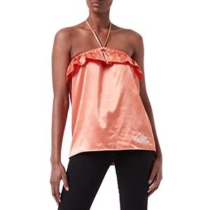 Love Moschino Dames Self Fabric Laces in Stretch Satijn T-shirt, roze, 48 NL