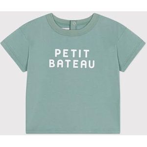 Petit Bateau T-shirt met korte mouwen voor jongens, Groen, 12 Maanden