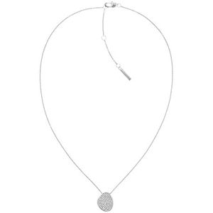 Calvin Klein Ketting met hanger voor dames FASCINATE Collectie Verfraaid met kristallen, 41cm, Roestvrij staal, Geen edelsteen