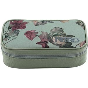 Nitro Pencil Case Xl incl. Geo driehoekig & lesrooster, pennenetui, etui, pennenetui, Dead Flower