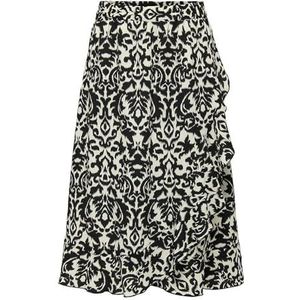 ONLY Onlcarly Flounce Long Rok WVN Noos, zwart, XS