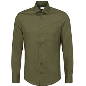 Seidensticker Heren 653080 Hemd, donkergroen, 41