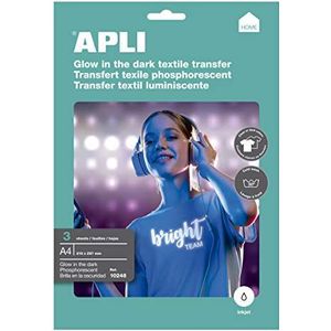 APLI 10248 - Glow in the Dark A4 transferpapier 3 vellen