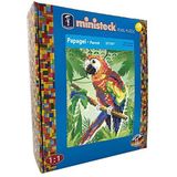 Ministeck 37737 - Mozaïek afbeelding papegaai, ca. 26 x 33 cm groot knijperbord met ca. 1.300 kleurrijke steentjes, knijpplezier voor kinderen vanaf 4 jaar.