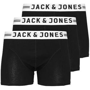 JACK&JONES JUNIOR Boy's Sense Trunks 3-Pack NOOS JNR Boxer Shorts, Black/Detail:Black Wasitband w.White Logo, 164