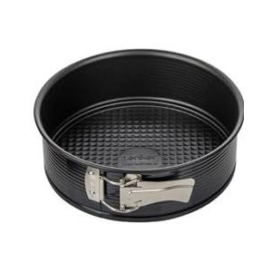 Zenker springvorm Ø 20 cm is een stalen MINI taartvorm met lekbescherming en anti-aanbaklaag, ronde taartvorm met platte bodem (Kleur: zwart), Aantal: 1 stuk