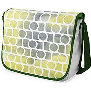 Bonamaison Digitaal bedrukte Messenger schooltas met kaki riem voor meisjes en jongens, boodschappentassen voor scholieren, schoudertassen, grootte: 29x36 cm