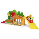 Dickie Toys ABC - Flower Fun House autogarage (62 x 23 cm) - kleurrijke autodealer vanaf 1 jaar incl. speelgoedauto, helling en functies, speelgoed voor baby's en peuters vanaf 12 maanden