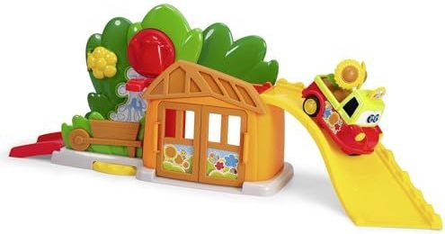 Dickie Toys ABC - Flower Fun House autogarage (62 x 23 cm) - kleurrijke autodealer vanaf 1 jaar incl. speelgoedauto, helling en functies, speelgoed voor baby's en peuters vanaf 12 maanden