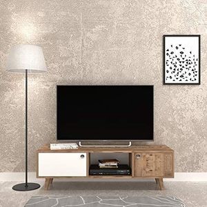 The Furniture Project TV-meubel, rustiek, 135 x 40 cm, grenen en wit
