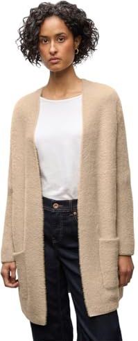 Street One Dames Lang vest van verengaren in Beige, in size: 34