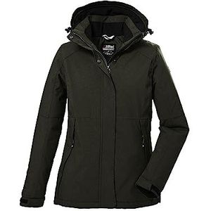 killtec Dames Functioneel jack/outdoorjack met afritsbare capuchon KOW 37 WMN JCKT, dark olive, 36, 39702-000