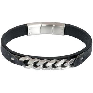 iXXXi Men Leren Heren armband Eirwen Zilver Mat | 21cm