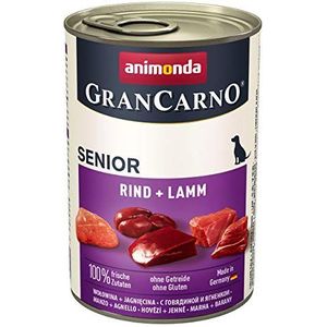 Animonda GranCarno senior hondenvoer, nat voer voor oudere honden vanaf 7 jaar, verschillende smaken, 6 x 400 g, 6 x 400 g