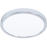 EGLO LED-Plafondlamp Fueva 5, Ø 28,5 cm, ledlamp voor badkamer, lamp plafond van metaal in chroom, lichtvlak van wit kunststof, badkamerlamp neutraal wit, IP44