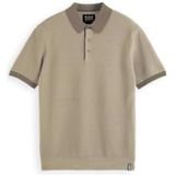 Scotch & Soda - Structured Knitted - Poloshirt - Zand - Korte Mouwen