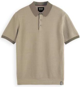 Scotch & Soda - Structured Knitted - Poloshirt - Zand - Korte Mouwen
