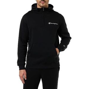 Champion Legacy American Tape-Powerblend Fleece Half Zip Hoodie Heren, Zwart, L