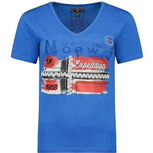 Geographical Norway Jinny Lady T-shirt voor dames, Lichtblauw, M