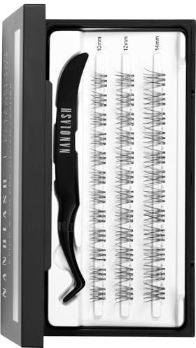 Voorgelijmde Wimpers Nanolash - Zelfklevende Wimpers, Voorgelijmde Cluster Wimperextensions, Zelfhechtende wimperclusters, Valse Wimpers Pre Glued (INNOCENT)