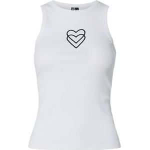 PIECES Pcmay Embroidery Boxer Tank Top JRS Bc, wit (bright white), S