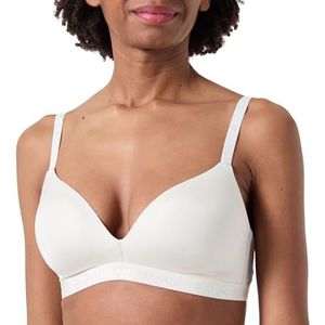 Emporio Armani Microfiber Logoband Gewatteerde Triangle Bra, Yoghurt, M