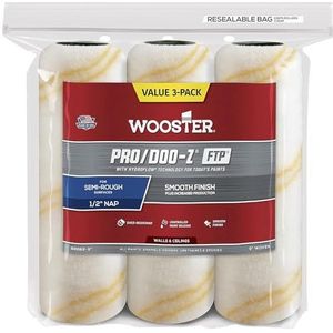 Wooster Brush RR669-9 Pro Doo Z FTP Roller Cover 1/2-Inch Nap, 9 Inch (3-Pack)