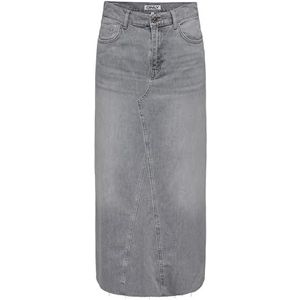 ONLY Onlolivia Hw Wide Rw Skirt DNM SIK jeansrok met hoge taille en elastische tailleband, Lichtgrijs denim, S