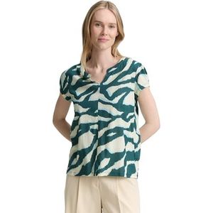 TOM TAILOR - Shirt - Petrol - Kwartmouw - Normale Pasvorm