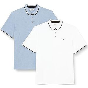 JACK&JONES PLUS Poloshirt voor heren, Bright Cobalt/Pack: 1bright Cobalt 1white, 5XL Grote maten