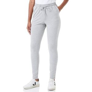 KAFFE Casual broek voor dames, elastische trekkoord, hoge taille, zakken, Licht Grijs Melange, M