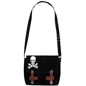 Boland 74145 - tas piraat, afmetingen 25 x 26 cm, schoudertas met doodskop en schouderriem, handtas, carnaval, themafeest, Halloween