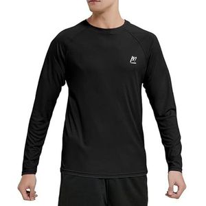 MeetHoo Rashguard UPF 50+ shirt met lange mouwen voor heren, losse stretch, uv-bescherming, lange mouwen, zwemshirt voor surfen, zwemmen, hardlopen