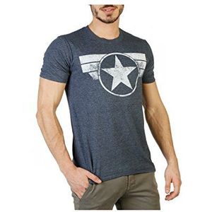 Marvel Captain America Cap Logo T-shirt voor heren, Hei marine, M