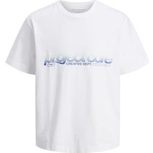 Jack & Jones - Shirt - Royal Blue/Wit - Ronde Hals - Losse Pasvorm