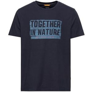 camel active Heren jersey T-shirt van gecertificeerd biologisch katoen, donkerblauw, M