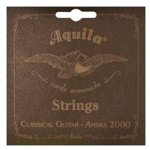 Aquila 108C Ambra 2000 Klassieke Gitaar Complete Set incl. Nylgut Trebles, Nylgut Multifilament Core/Verzilverde Wond Bassen