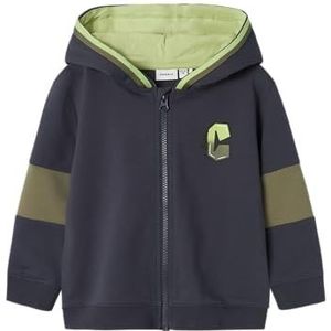 NAME IT Jongens Nmmnormano Nreg Sweat Card Wh Bru sweatshirt-jas, India-inkt, 104