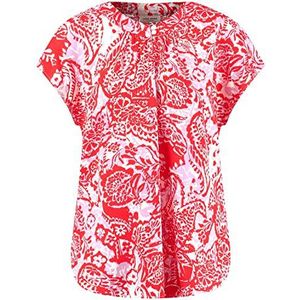 Gerry Weber Dames 160014-31450 blouse, ecru/wit/rood/oranje print, 34, ecru/wit/rood/oranje print, 34