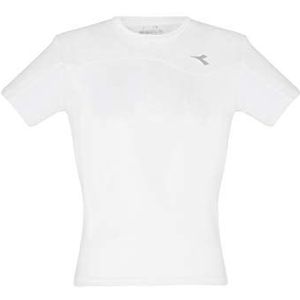 Diadora jongens, team T-shirt wit, lichtgrijs, S bovenkleding, S