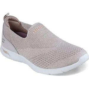 Skechers Arch Fit Refine Don't Go, damessneakers, Taupe Heathered Knit Peach Trim, 36 EU