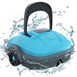 WYBOT zwembadrobot, zwembadstofzuiger met dubbele motor, zelfparkerend, sterke zuigkracht, automatische zwembadreiniger voor staand/ingebouwd zwembad tot 50 m² blauw