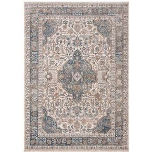 Safavieh Klassiek indoor geweven rechthoekig tapijt, Oregon collectie, ORE870, in beige, grijs, 155 x 229 cm voor woonkamer, slaapkamer of elke binnenruimte