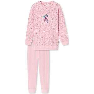 Schiesser Meisjespyjama lang – eenhoorn, sterren, stippen, bosmotieven en heksen – organisch katoenen pyjamaset, roze (roze I), 140 cm