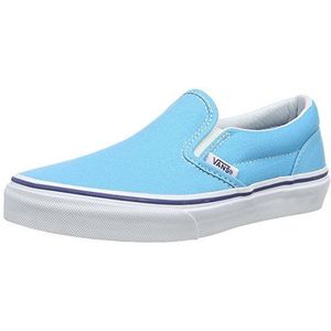 Vans Klassieke Slip-On Low-Top Sneakers, Blauw Cyaan Blauw True Wit, 32.5 EU