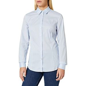 Tommy Hilfiger Dameshemd van Popeline Stretch effen, Breezy Blue, 32