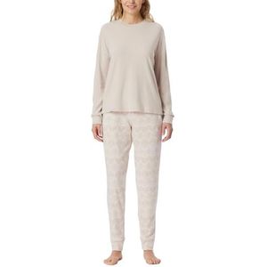 Schiesser Damespyjama set, lang, extra warme pyjamaset, Beige_181990, 46