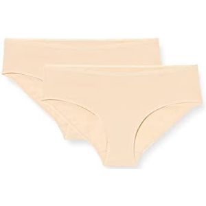 Dames ondergoed Hipster Panty 2-pack Organic Cotton - 95/5, zand, 40