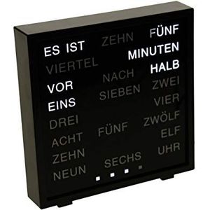 United Entertainment - LED woord klok - woordklok - klok in woorden - Word Clock Duits - Zwart - 17x16.5 cm
