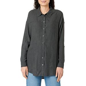 TOM TAILOR Denim Dames Blouse met turn-up mouwen 1032805, 10522 - Shale Grey Melange, M